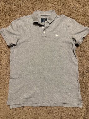 Abercrombie & Fitch Men's Classic Heather Gray Polo Shirt